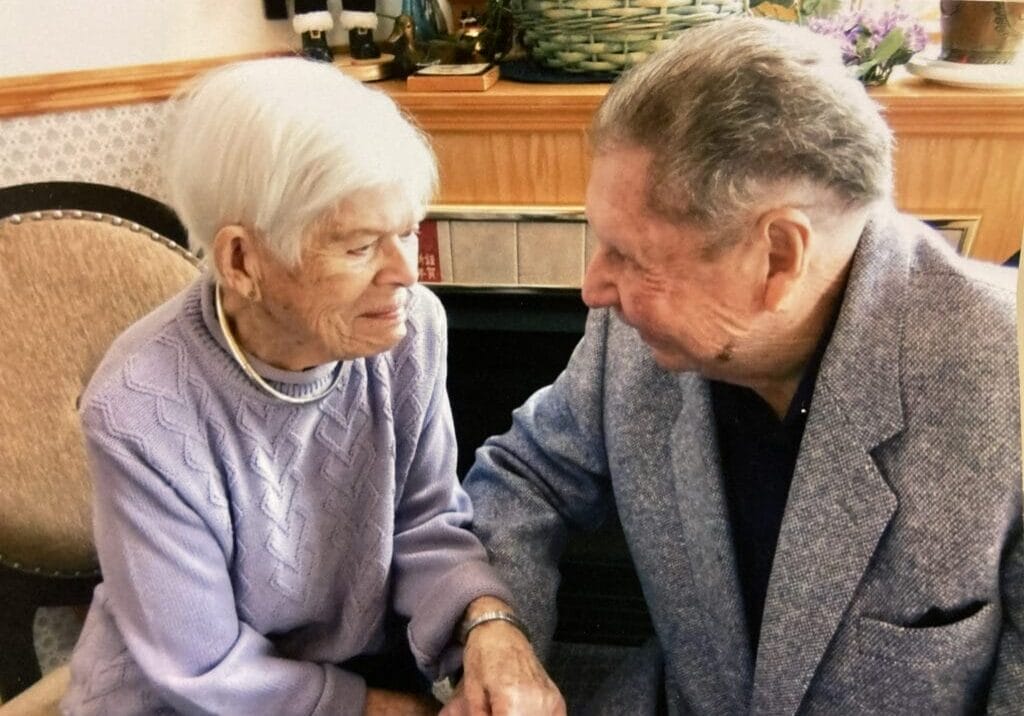 dee and frank 70 anniversary Jamie Hull presented a check to Hospice Care Plus for $10,000 in memory of Dee and Frank Jezek, her parents.